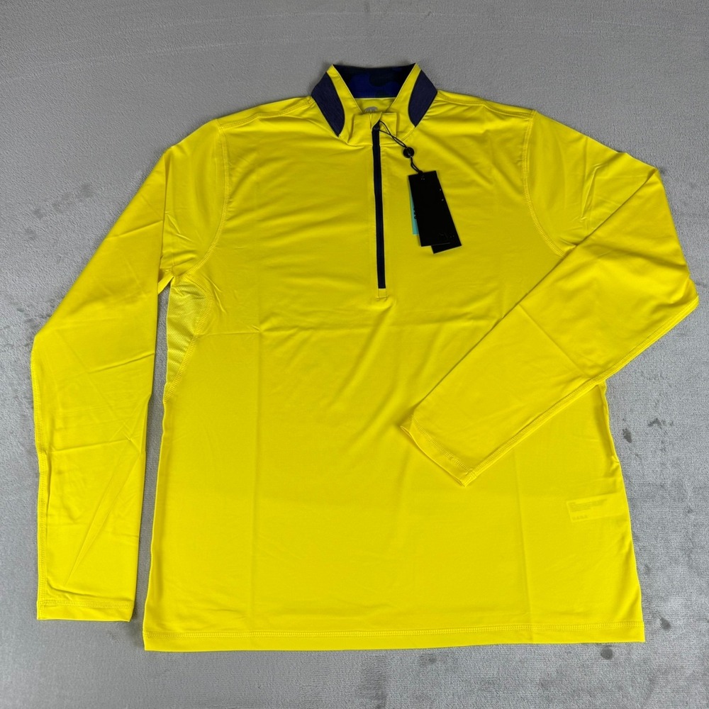 Greyson Guide Sport Quarter 1/4 Zip Jacket Mens Medium Blaze Yellow Nylon NWT